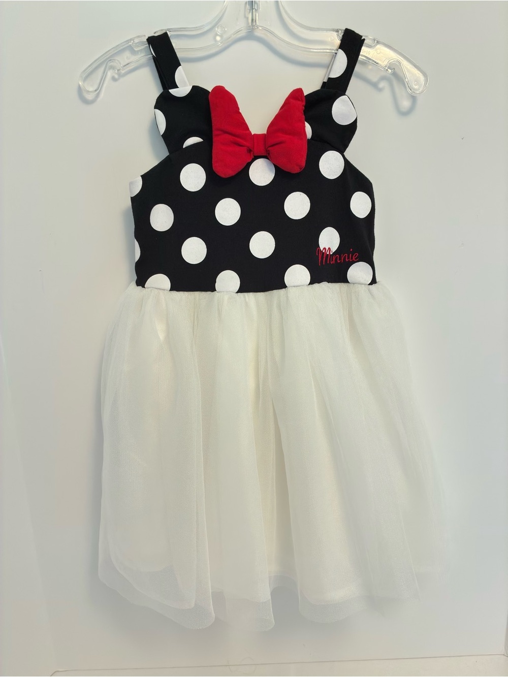 Disney Junior Minnie Mouse 3D Ears & Bow Polka Dot Tulle Dress Size 4